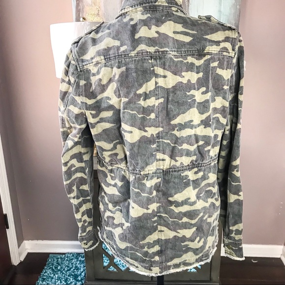 Elan Camo Military Inspired Rhinestone Jacket Sz M - Picture 6 of 8